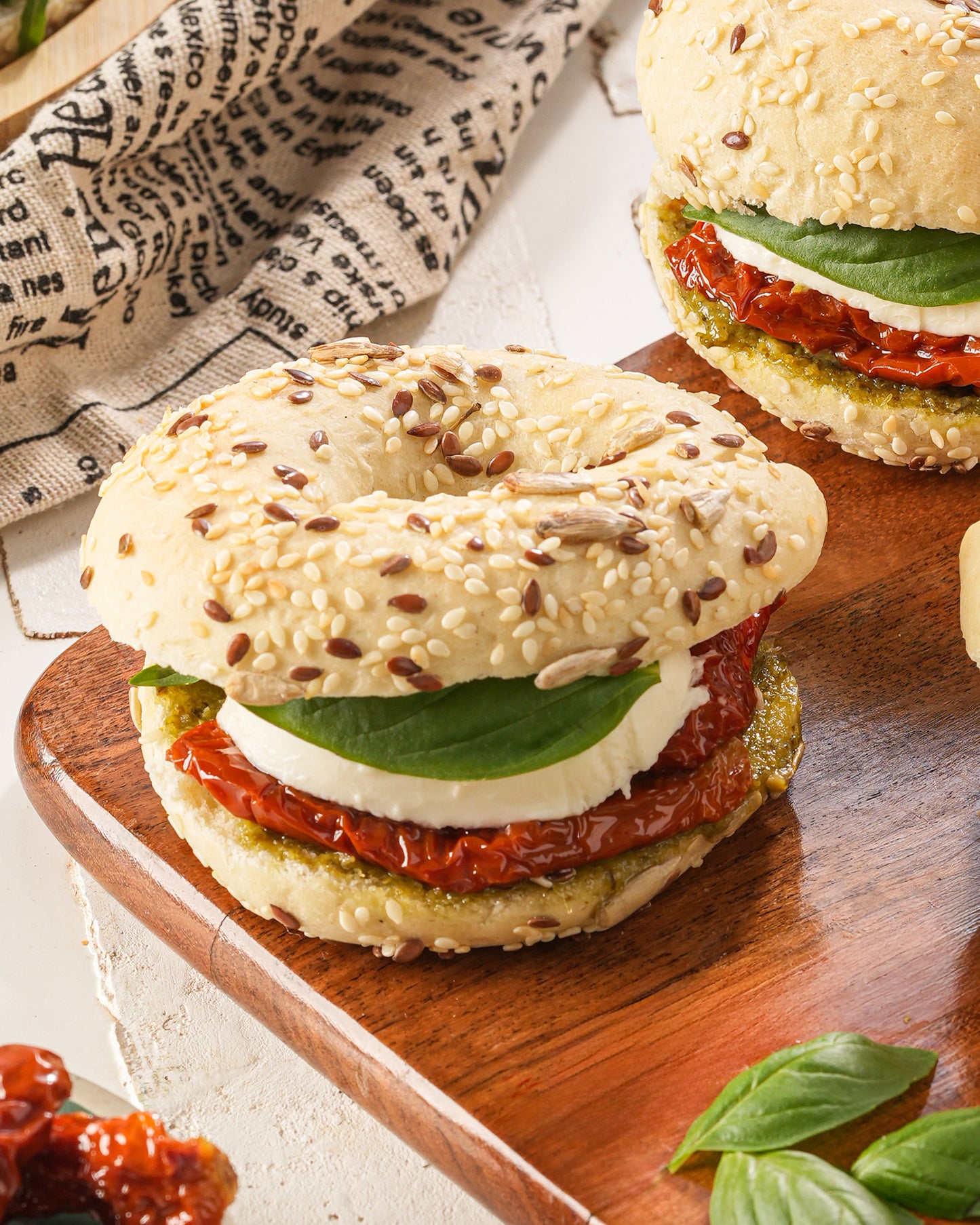 Caprese bagel