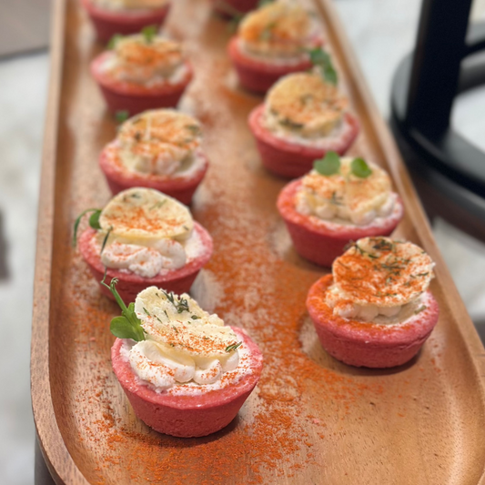 Beetroot Tartlets with Ricotta and Truffle Honey