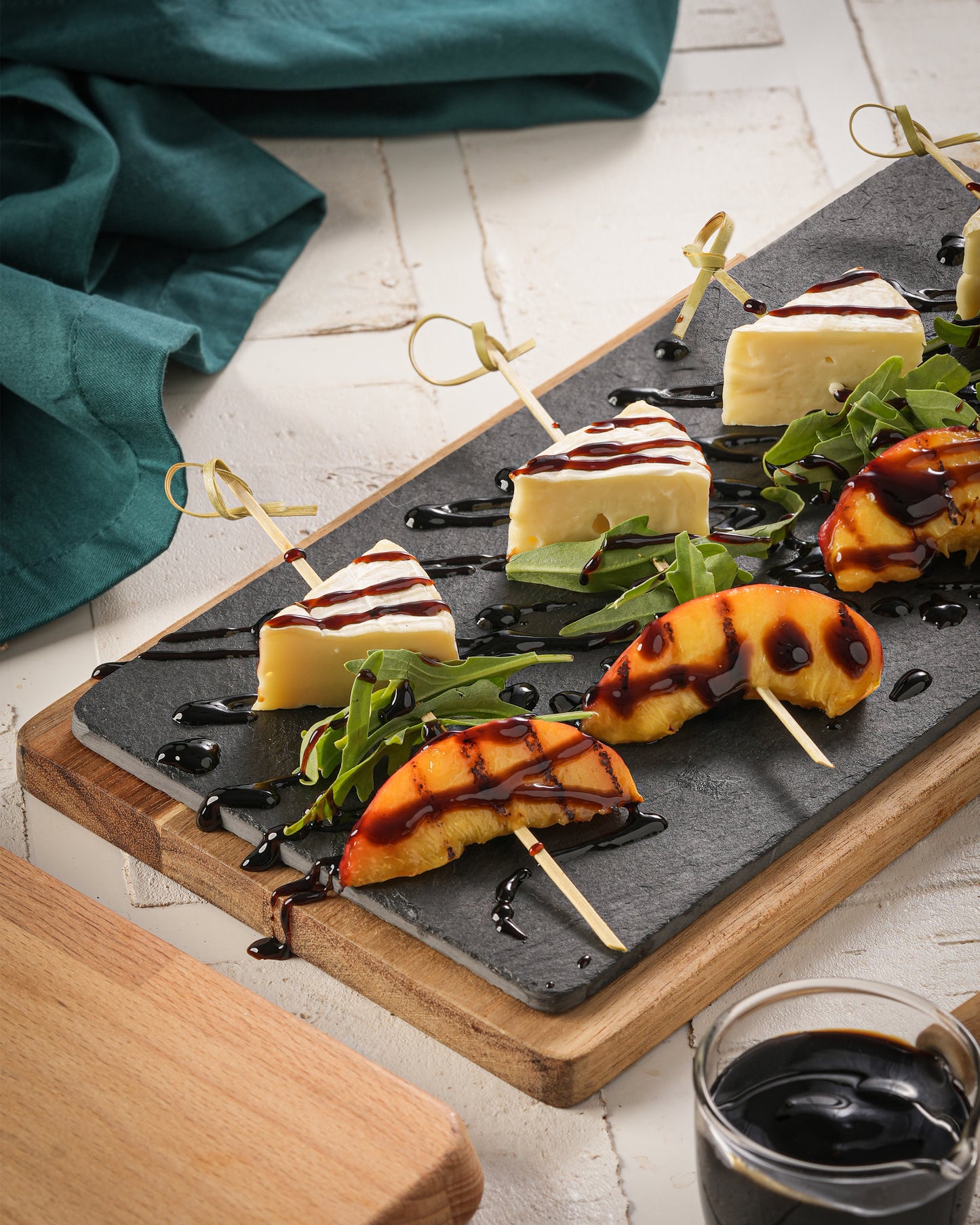 Peach & Brie skewers