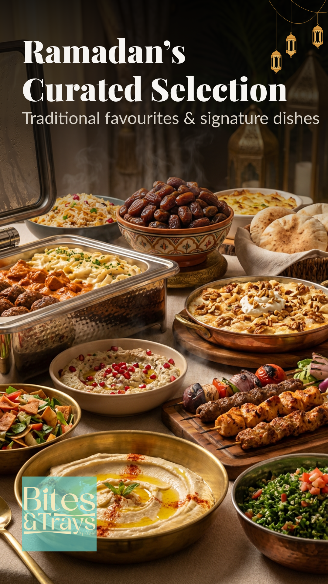 Classic Ramadan Iftar By Bites & Trays - 199 AED per guest.